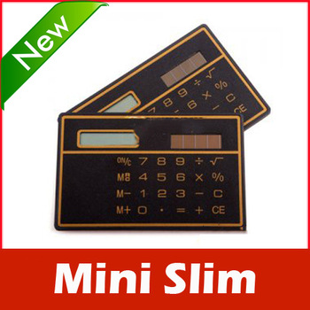 Mini Slim Credit Card Solar Power Pocket Calculator