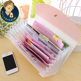 Multi-layer file folder elastic strap notes package file bag