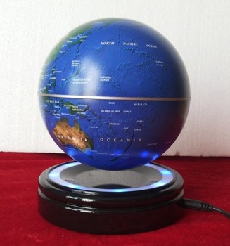 NEW Fascinations Levitron ION AG Globe 6-inch World Map (Blue) FREE shipping