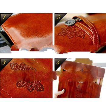 New Moon Vintage Roll Leather Pen Pencil Case Make up Cosmetic Bag Pouch H0549