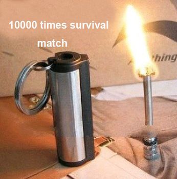 New emergency match box 10000 times Stainless steel  material outdoor survival magnesium rod lighter