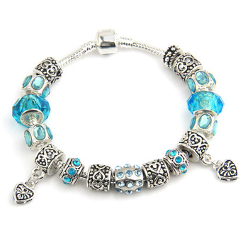 Newest Arrival European Style 925 Silver Charm Bracelet for Women with Murano Glass Beads DIY High Q