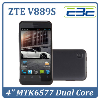 Original ZTE V889S 4 Inch 800x540  MTK6577 Dual Core Mobile Phone Android 4.1 Black 512Mb 4GB Wifi G