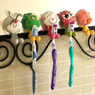 Seamless toothbrush holder cartoon suction cup toothbrush holder suction wall hook child toothbrush 