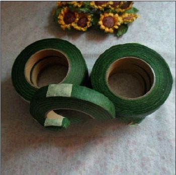 free shipping 1/2''1.2cm 25yards/roll 5PCS/LOT Flower Wrapping Green Tape,floral paper tape