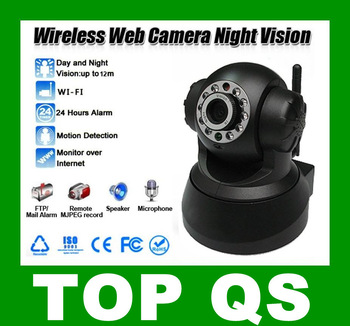 free shipping Wireless WiFi IP Camera Pan tilt IR Night Vision security camera wifi better than FI89