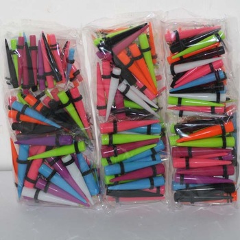 free shipping assoreted ear stretchers mix sizes and colors 180pcs full color ear taper and transluc