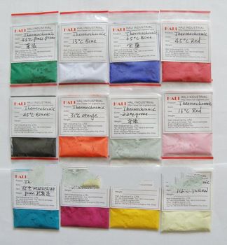 thermochromic pigment, temperature sensitive pigment, thermochromic powder, color:red,orange,grass g