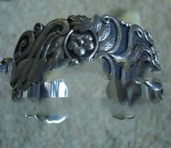 BFMN0034 - Sterling Silver Cuff with Variety Flower Motiff