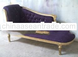 Indoor Chaise Lounge Sofa Gold - Wood Carved Living Room Sofas