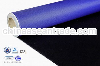 0.4mm Polyurethane coating blue fire-resistant 430g satin fiberglass fabric