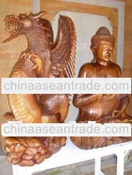 Carving Budha Dragon Wooden Handicraft