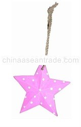 Painted Star Shaped Wooden Christmas Tree Decoration