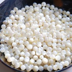 white mother of pearl bead art polished