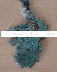 dragon carving art necklace