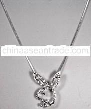 Rhinestone Playboy Bunny Necklace