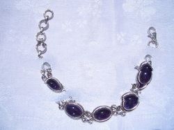 925 Sterling Silver & Amethyst Bracelet