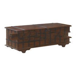 Mahogany Wooden Trunk with Iron Large