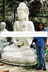 White Marble Buddha Sculpture