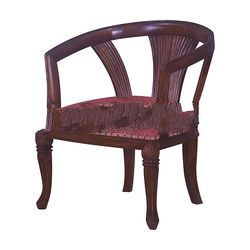 Mahogany Line Simple Upholstery Arms Chair