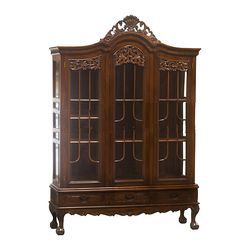 High China Display Cabinet with Carved