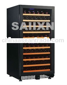 100 Bottles Dual Temp. black PVC door frame compressor wine cellar