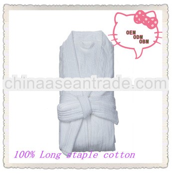 100% cotton white hotel bath robe with high quality for hotel and home