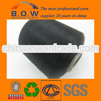 100% dope dyed black polyester dty yarn for sewing thread