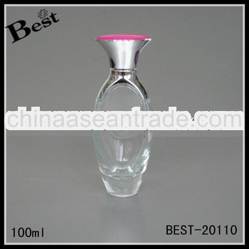 100ml arabian perfume bottle with silver and pink cap