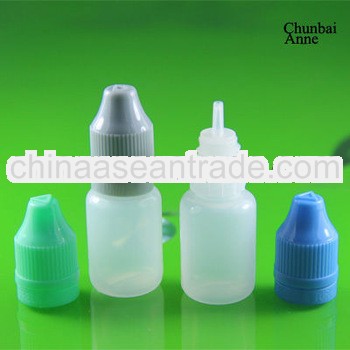 10/20/30ml pe empty plastic bottle with childsafety tamper seal long tip for vape liquid packaging