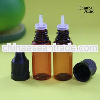 10ml amber pet dropper bottle with long tip TUV/SGS certificate