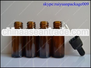 10ml boston round amber glass bottle with dropper