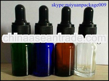 10ml glass dropper bottle amber /blue/clear/green