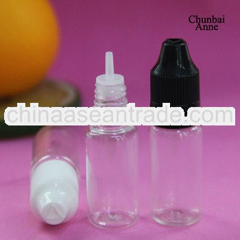10ml pet clear dropper bottle with childproof tamper evident cap TUV/SGS certificate