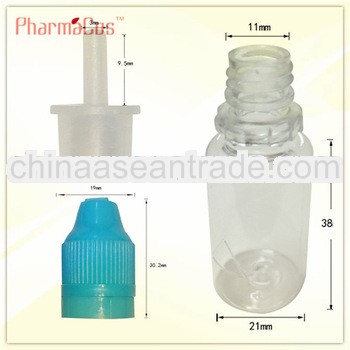 10ml pet dropper bottle for Smoke oil childproof and tamper proof, long thin tip