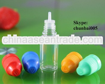 10ml pet plastic dropper bottles for e-liquid with child proof with long thin tip SGS and TUV