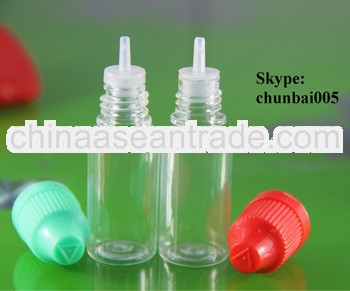 10ml plastic dropper bottles with childproof cap with braille triangle with long thin tip