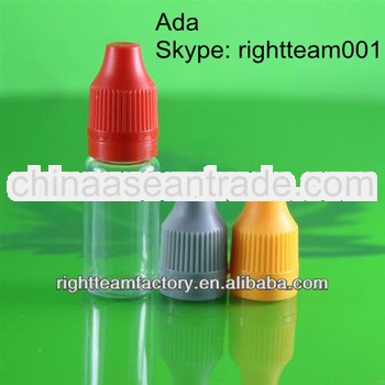 10ml vapor liquid bottles with childproof and tamper safety cap long tip