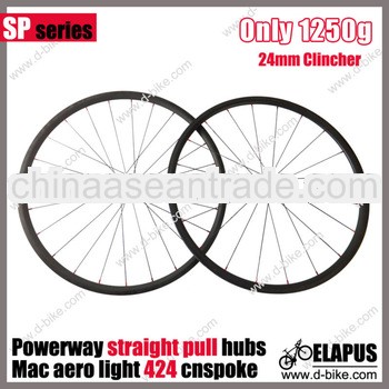 1250g/pair! straight pull 24mm clincher cheap full carbon fiber bike wheels