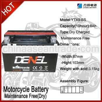 12V motorcycle batteries YTX9-BS