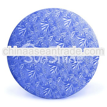 12" 12mm Round blue Foil cake drum--Embossed cake board