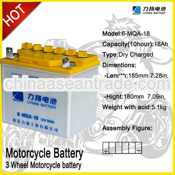 12 volts dry charged starting battery for mini motorcycle