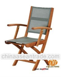 Teak Batyline Folding Arm Chair