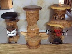 wooden stools of tiki