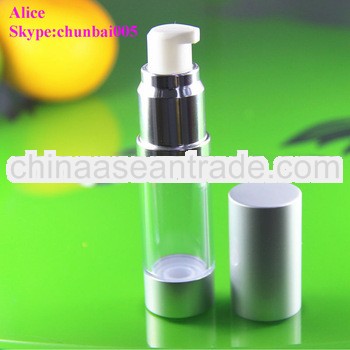 15ml airless pump bottle,cosmetic bottle with pump