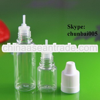 15ml pet bottle with childproof cap with long thin tip with TUV and SGS certificate