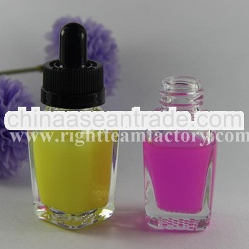 15ml square clear glass dropper bottles with childproof