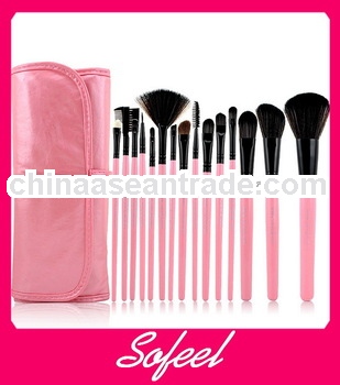 15pcs hot sale pink handle popular make up brushes