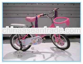 16''inch pink color with rear cusion training wheel lovely baby girl bike cycle,child bike b