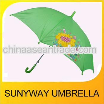 19" 8K EN71 Green Auto Open Straight Cartoon Kids Umbrella